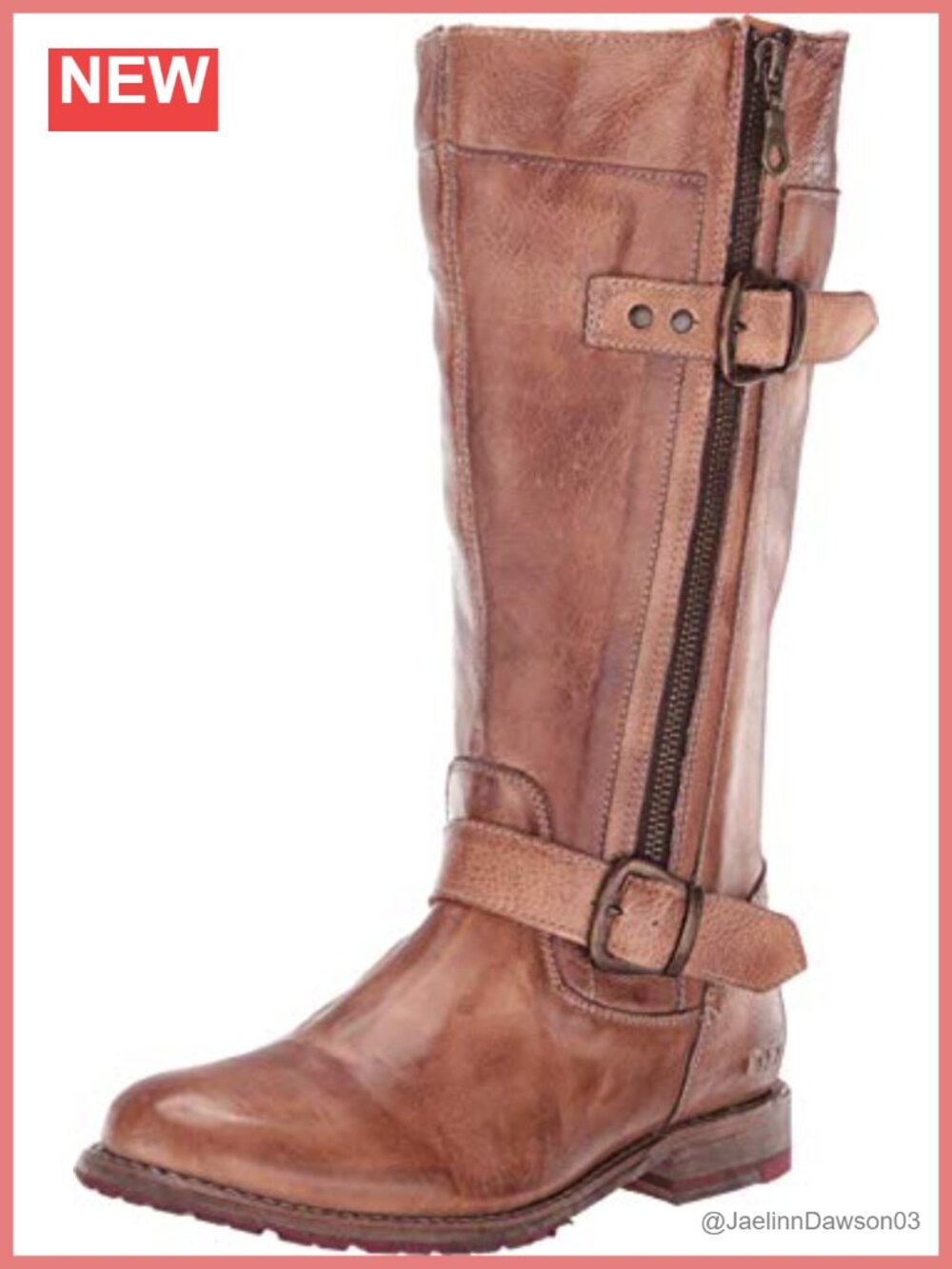 Bed Stu Gogo Lug Wide Calf Leather Boots Knee-High Buckle